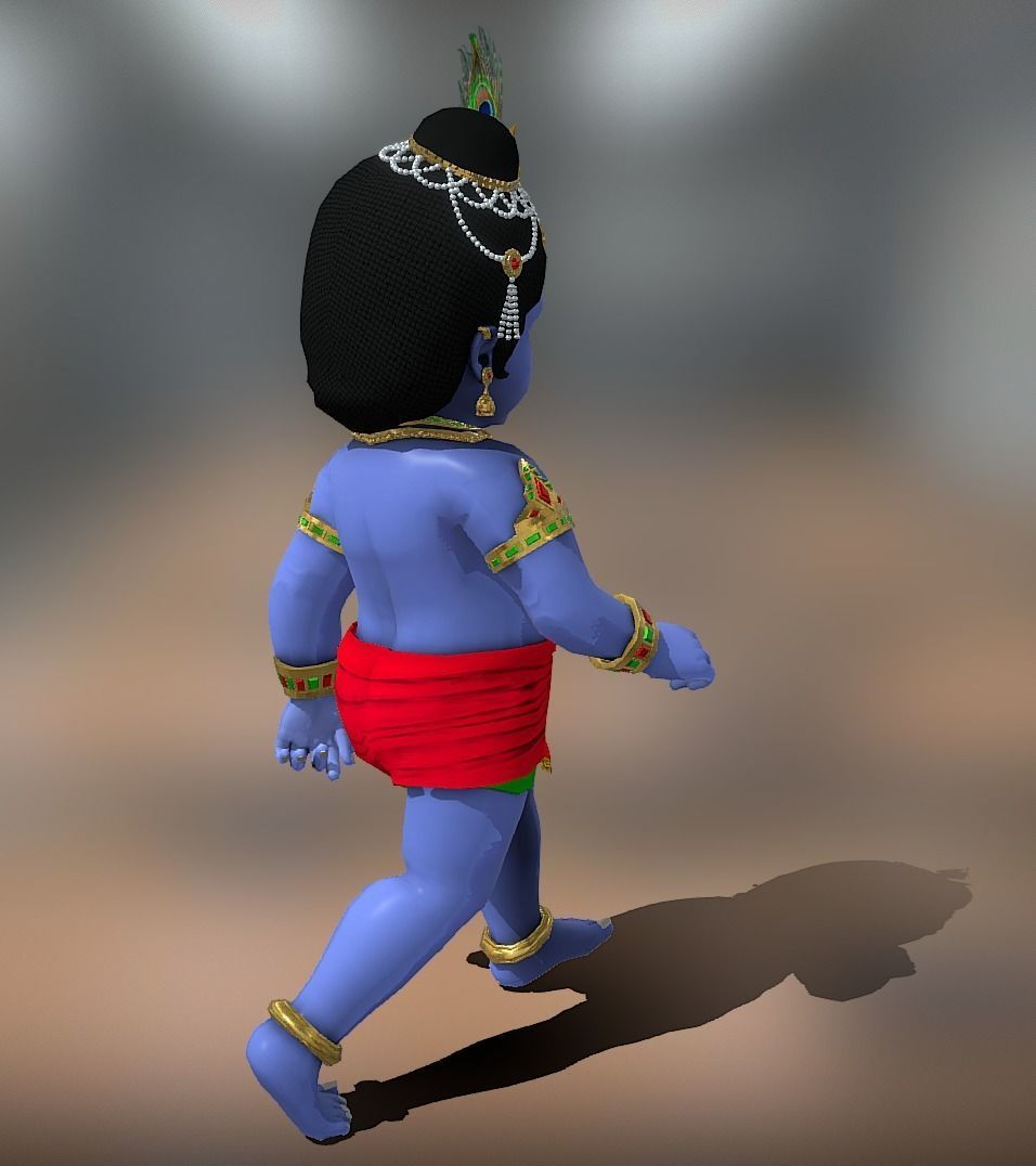 Lord Krishna 3D model Artwork Low-poly 3D model_10