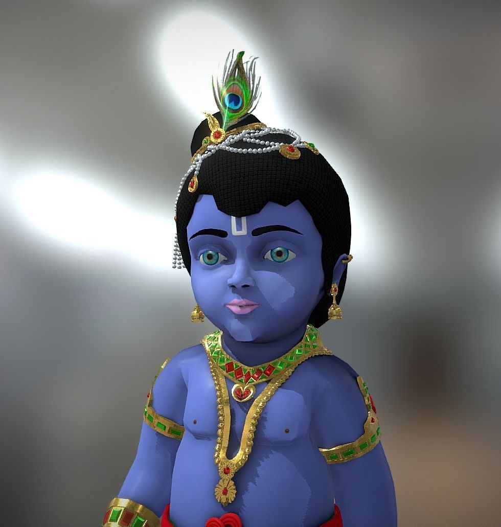 Lord Krishna 3D model Artwork Low-poly 3D model_20