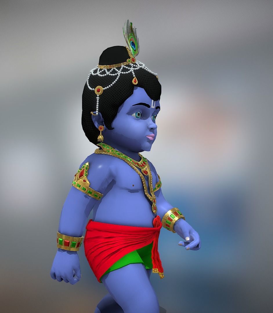 Lord Krishna 3D model Artwork Low-poly 3D model_22