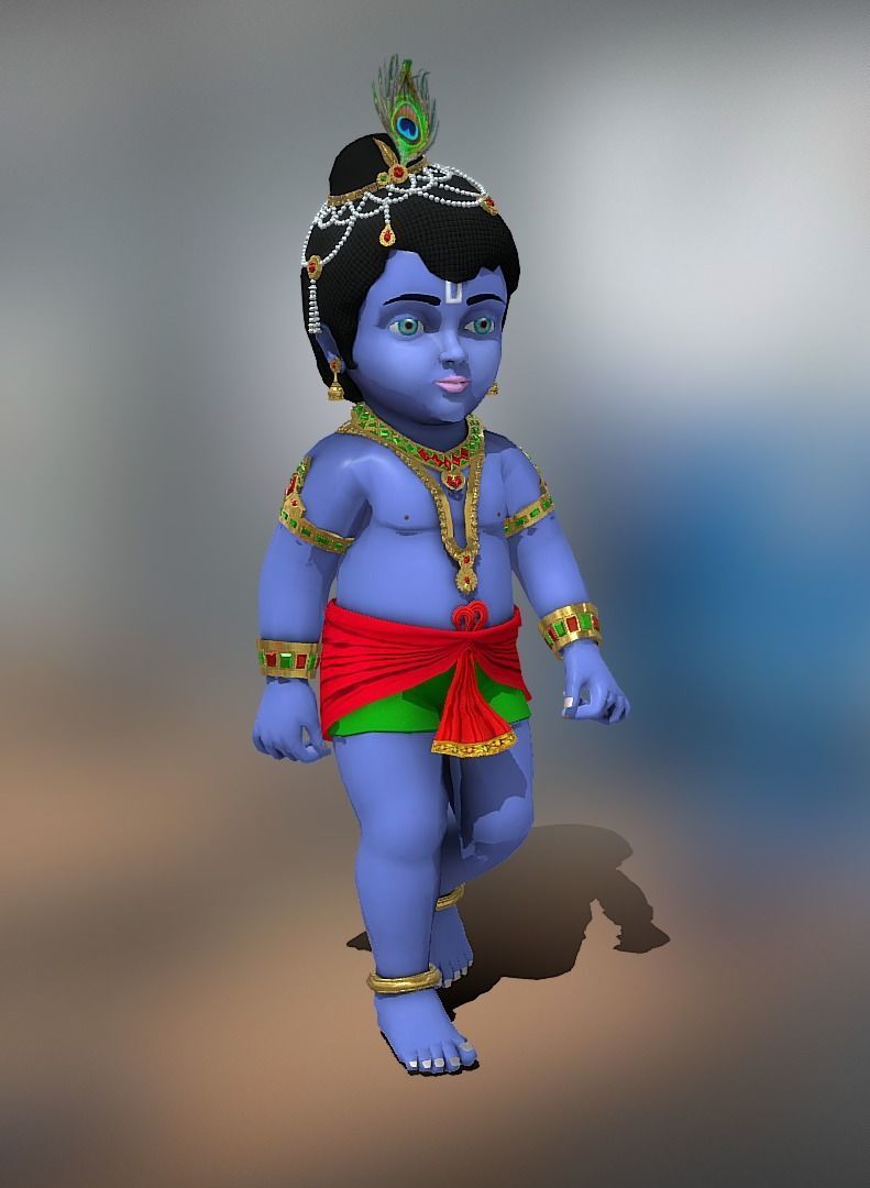 Lord Krishna 3D model Artwork Low-poly 3D model_17