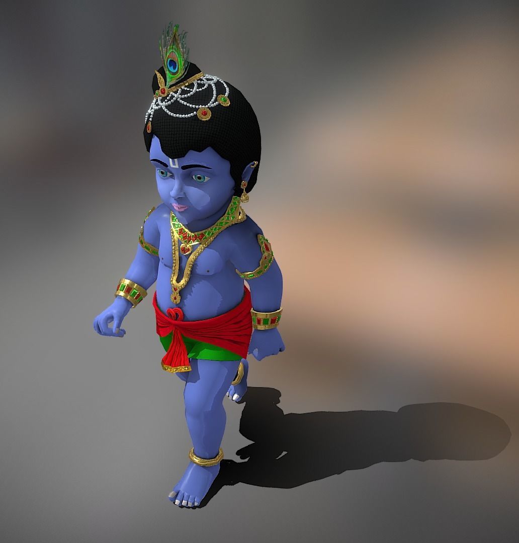 Lord Krishna 3D model Artwork Low-poly 3D model_19