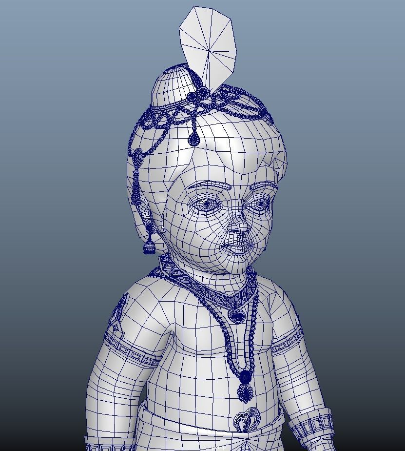 Lord Krishna 3D model Artwork Low-poly 3D model_15