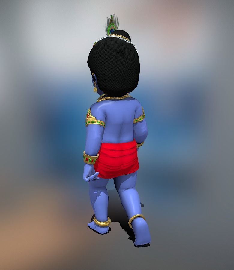 Lord Krishna 3D model Artwork Low-poly 3D model_6