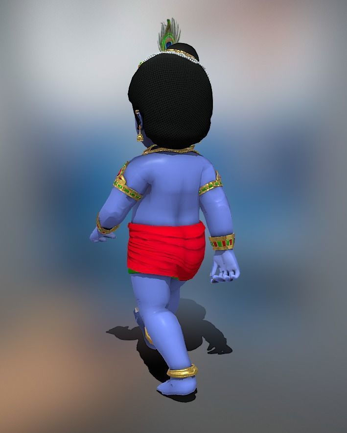 Lord Krishna 3D model Artwork Low-poly 3D model_5