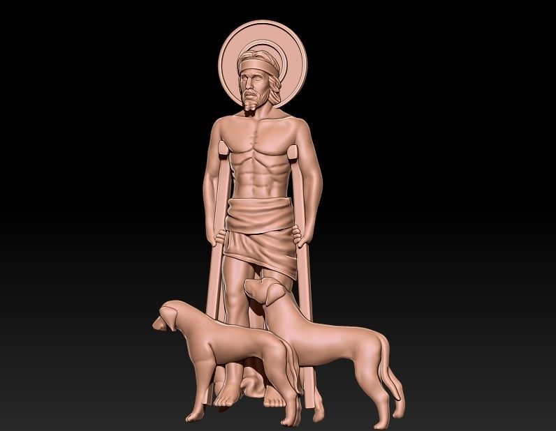 Saint Lazarus Pendant 3D print model_7
