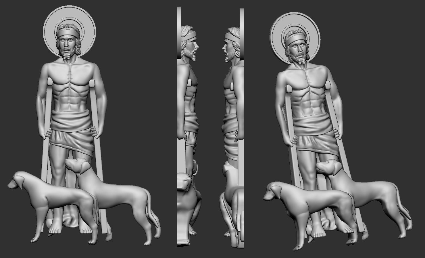 Saint Lazarus Pendant 3D print model_1