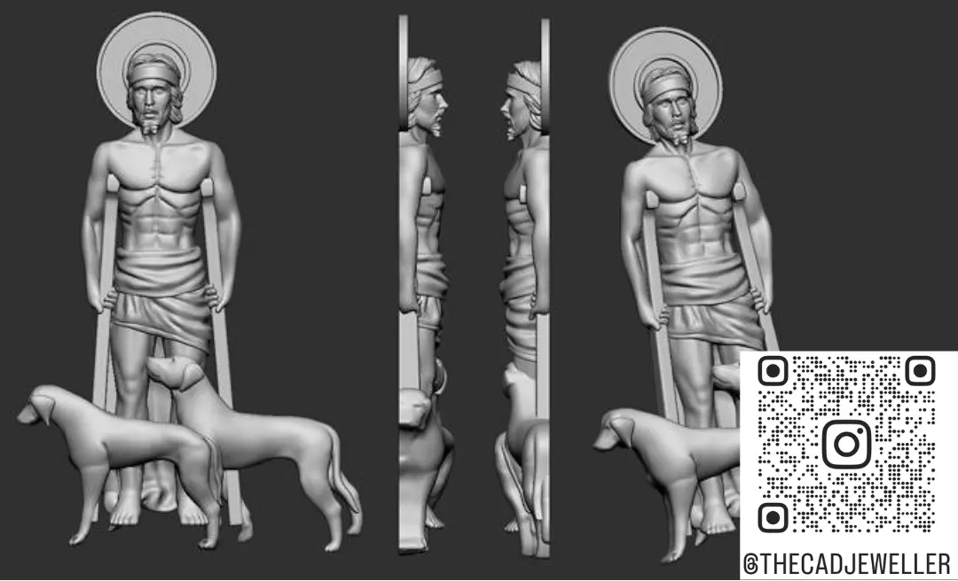 Saint Lazarus Pendant 3D print model_0