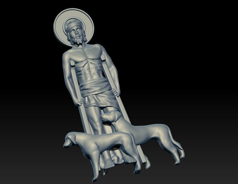 Saint Lazarus Pendant 3D print model_4