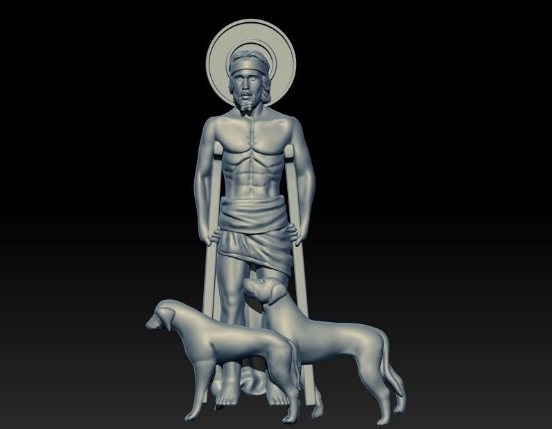 Saint Lazarus Pendant 3D print model_2