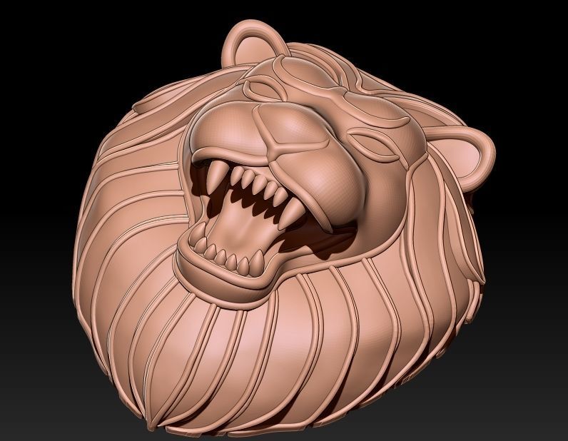 Lion Head Pendant 3D print model_6