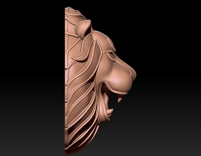 Lion Head Pendant 3D print model_5