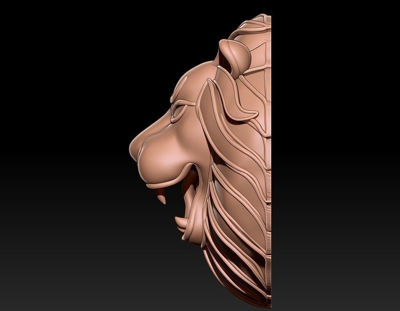 Lion Head Pendant 3D print model_4