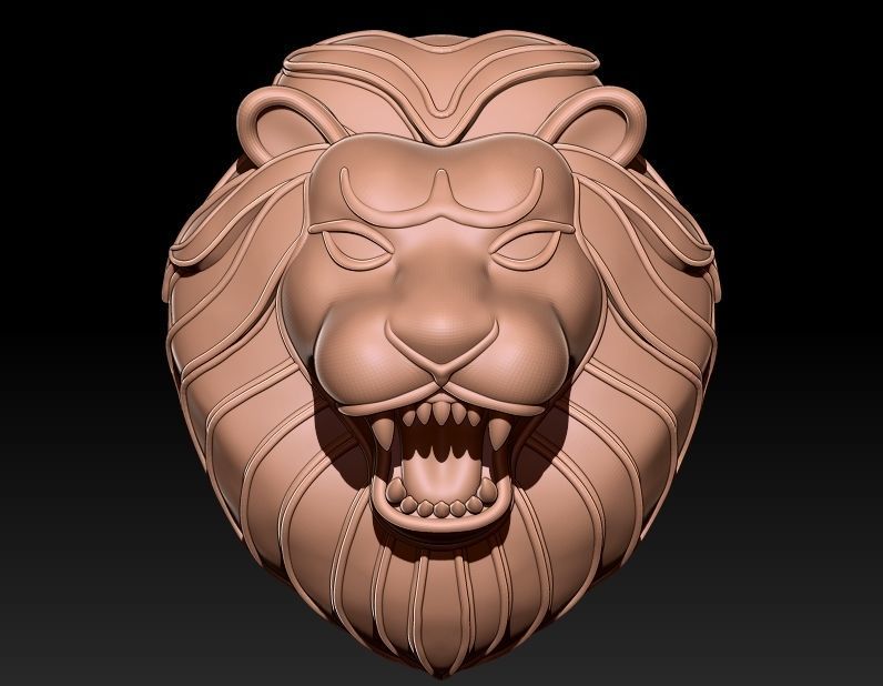 Lion Head Pendant 3D print model_1