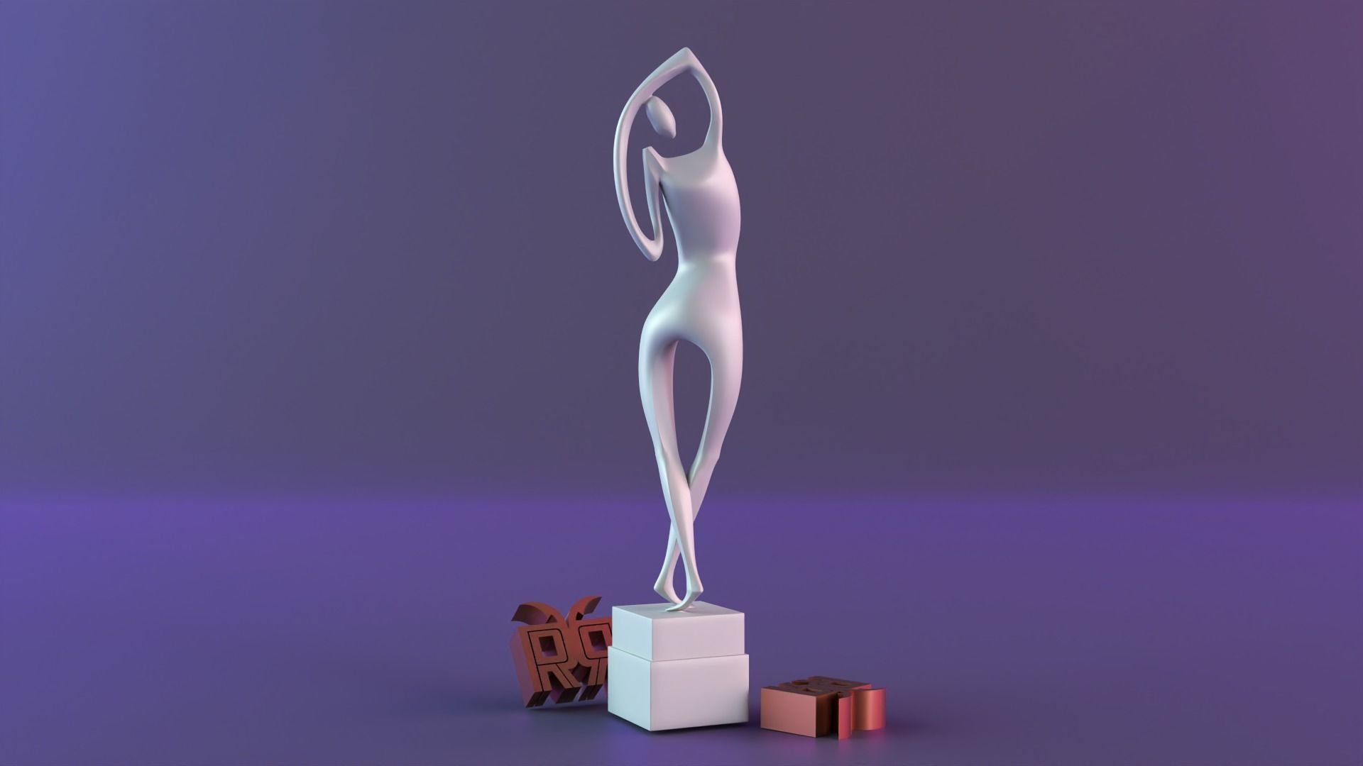 Ballet dance sculpture 3D print model_12