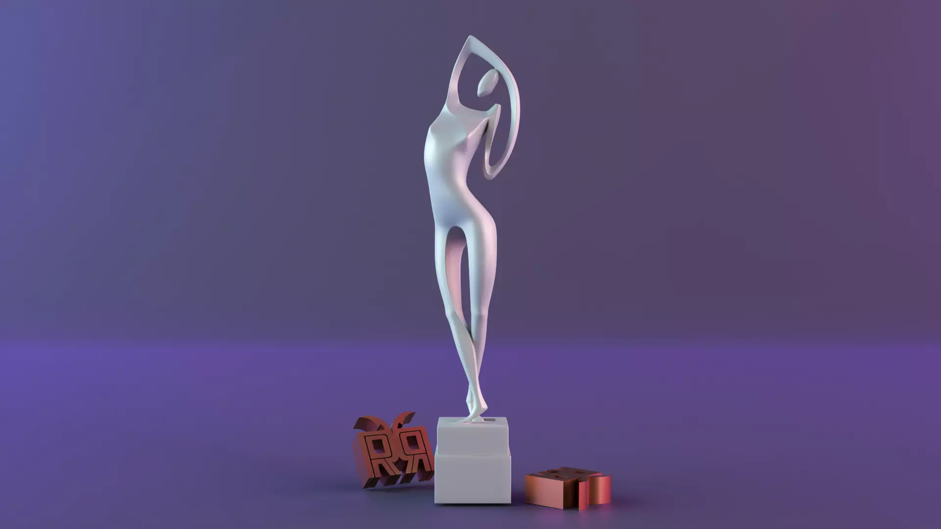 Ballet dance sculpture 3D print model_0