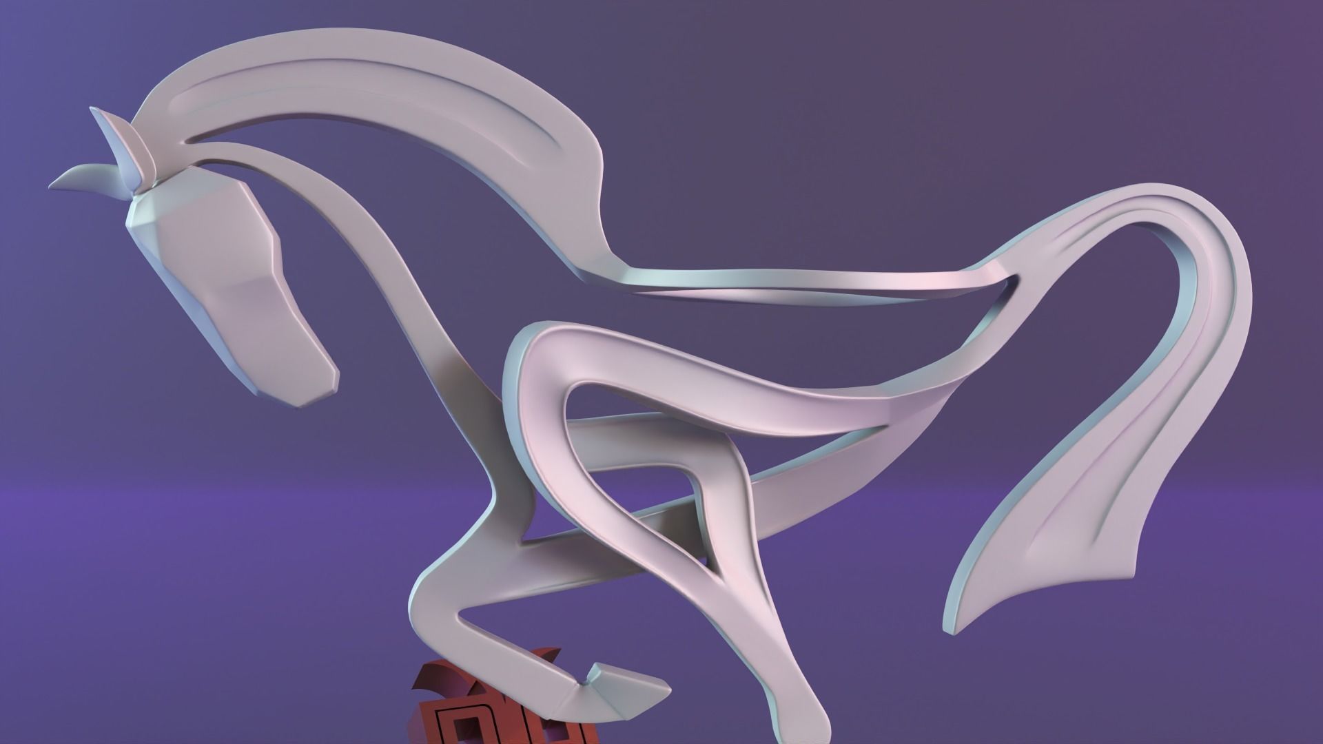 Parametric horse sculpture 3D print model_6