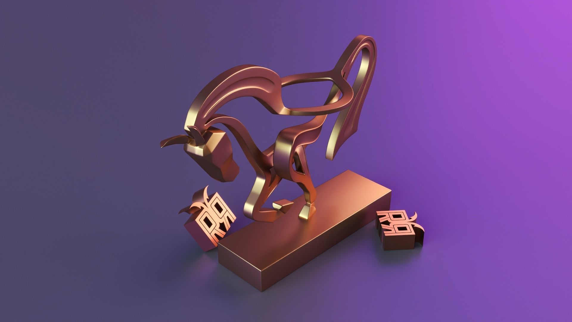 Parametric horse sculpture 3D print model_1