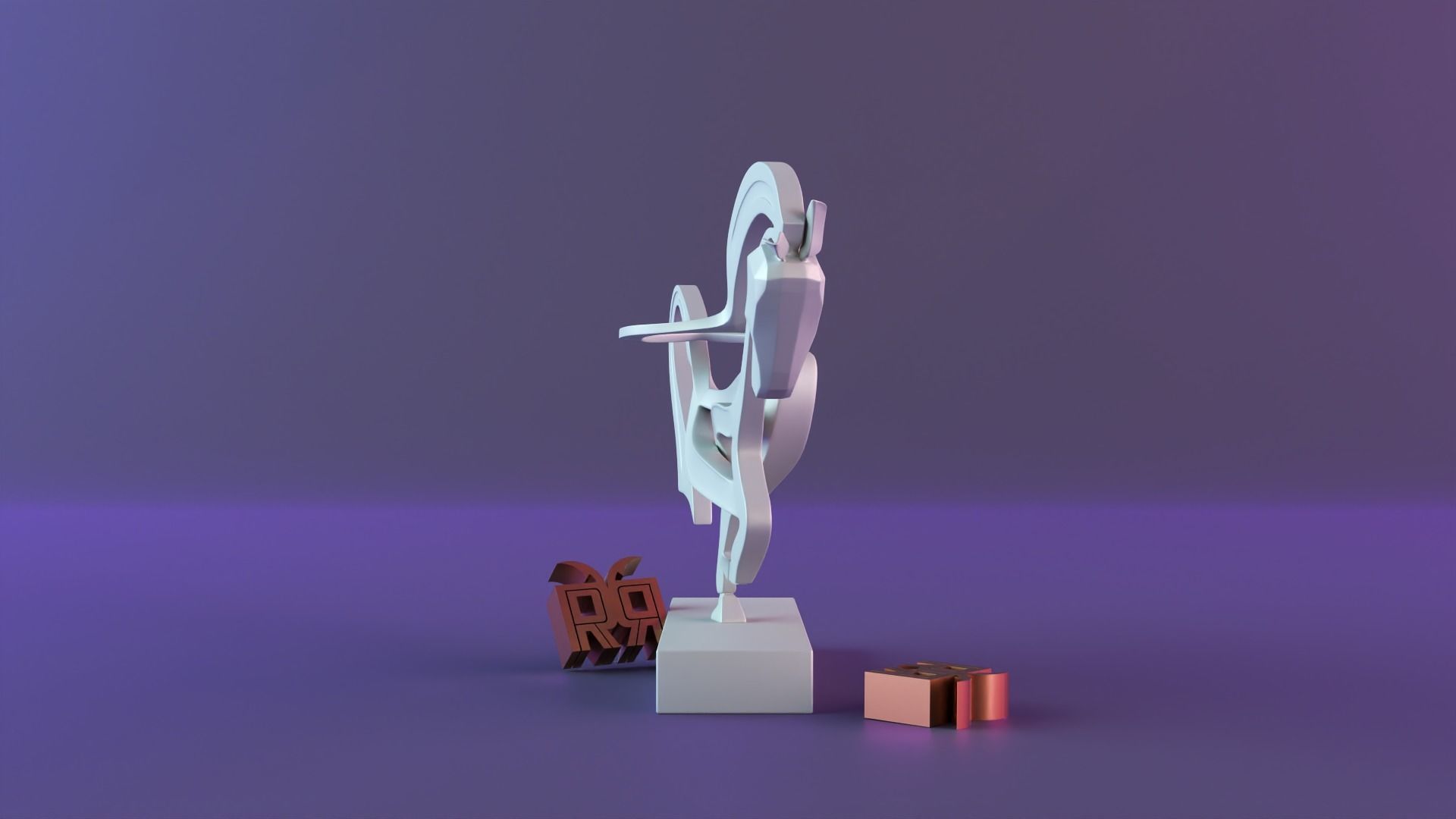 Parametric horse sculpture 3D print model_4