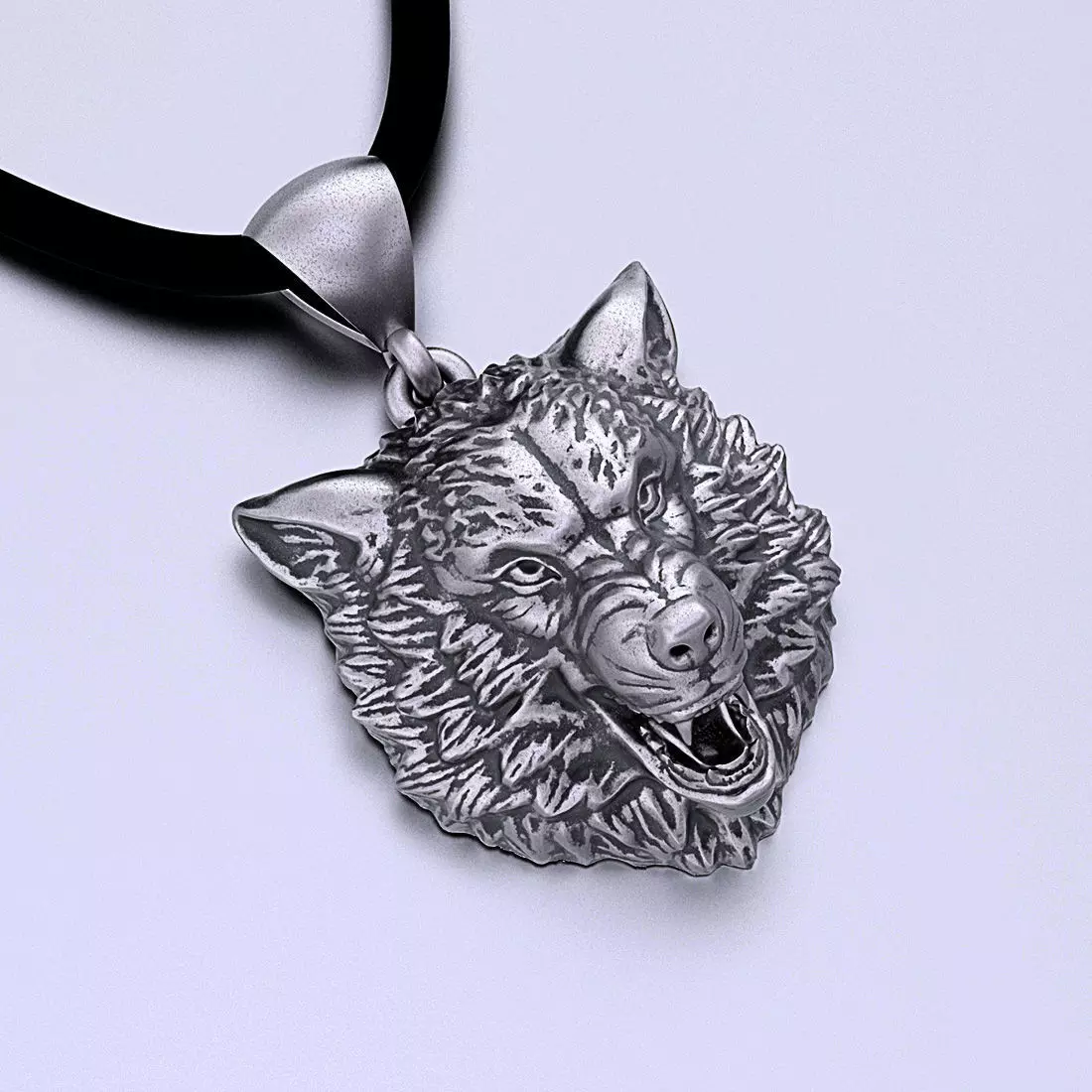 Jewelry Pendat Wolf Head 0190 Stl 3dm Jewellery Animal Pendant 3D print model