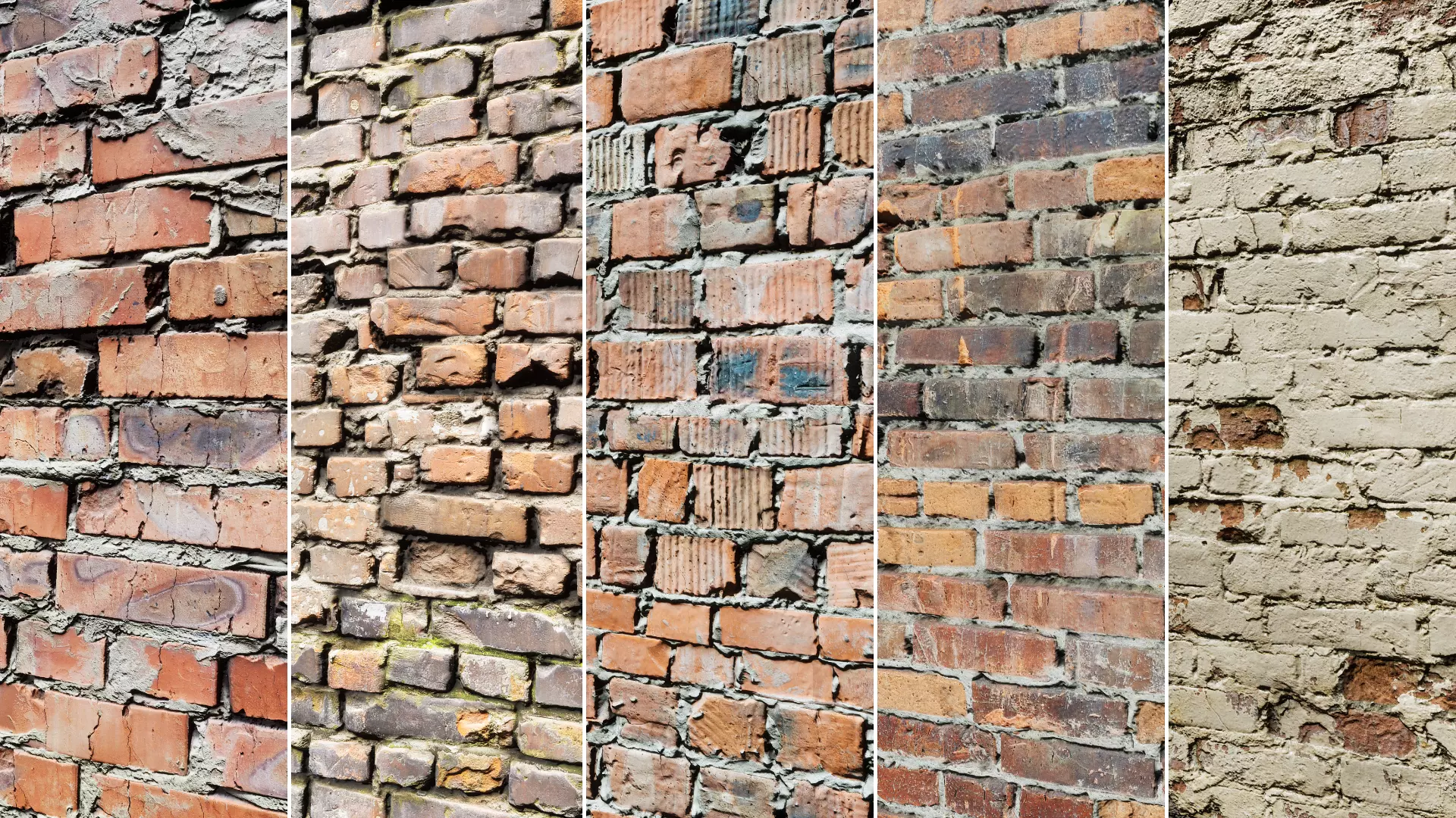UE Damaged brick walls part 01 Low-poly 3D model_0
