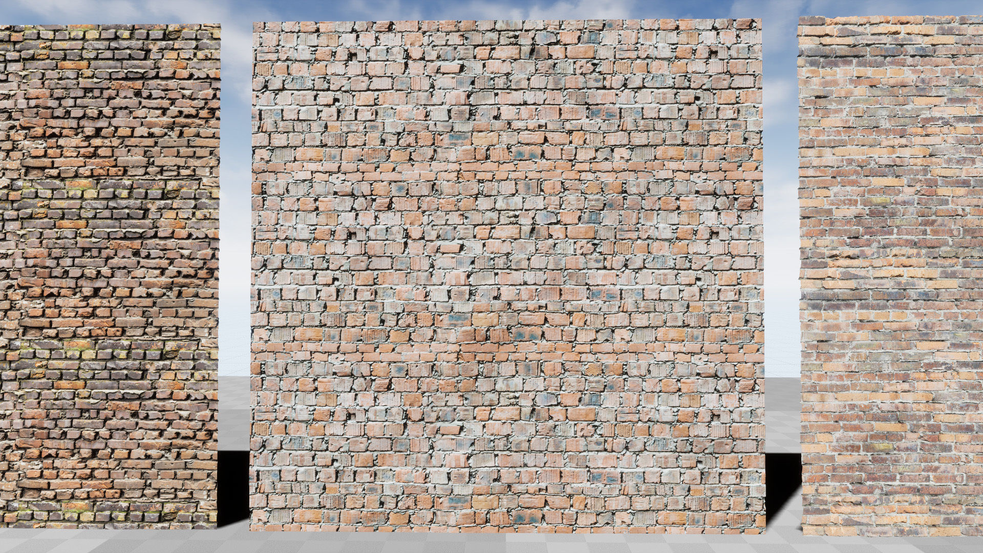 UE Damaged brick walls part 01 Low-poly 3D model_16