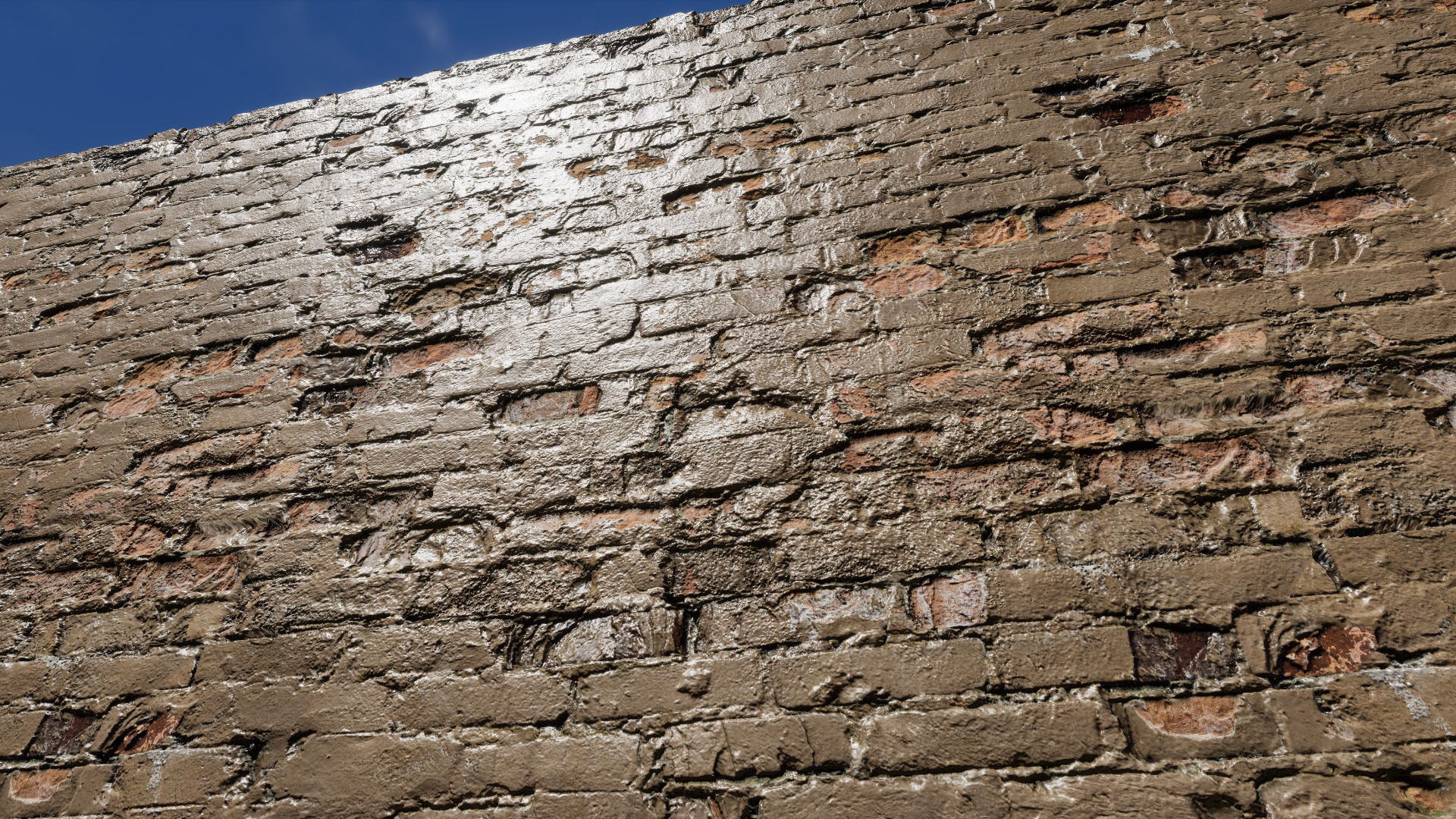 UE Damaged brick walls part 01 Low-poly 3D model_6