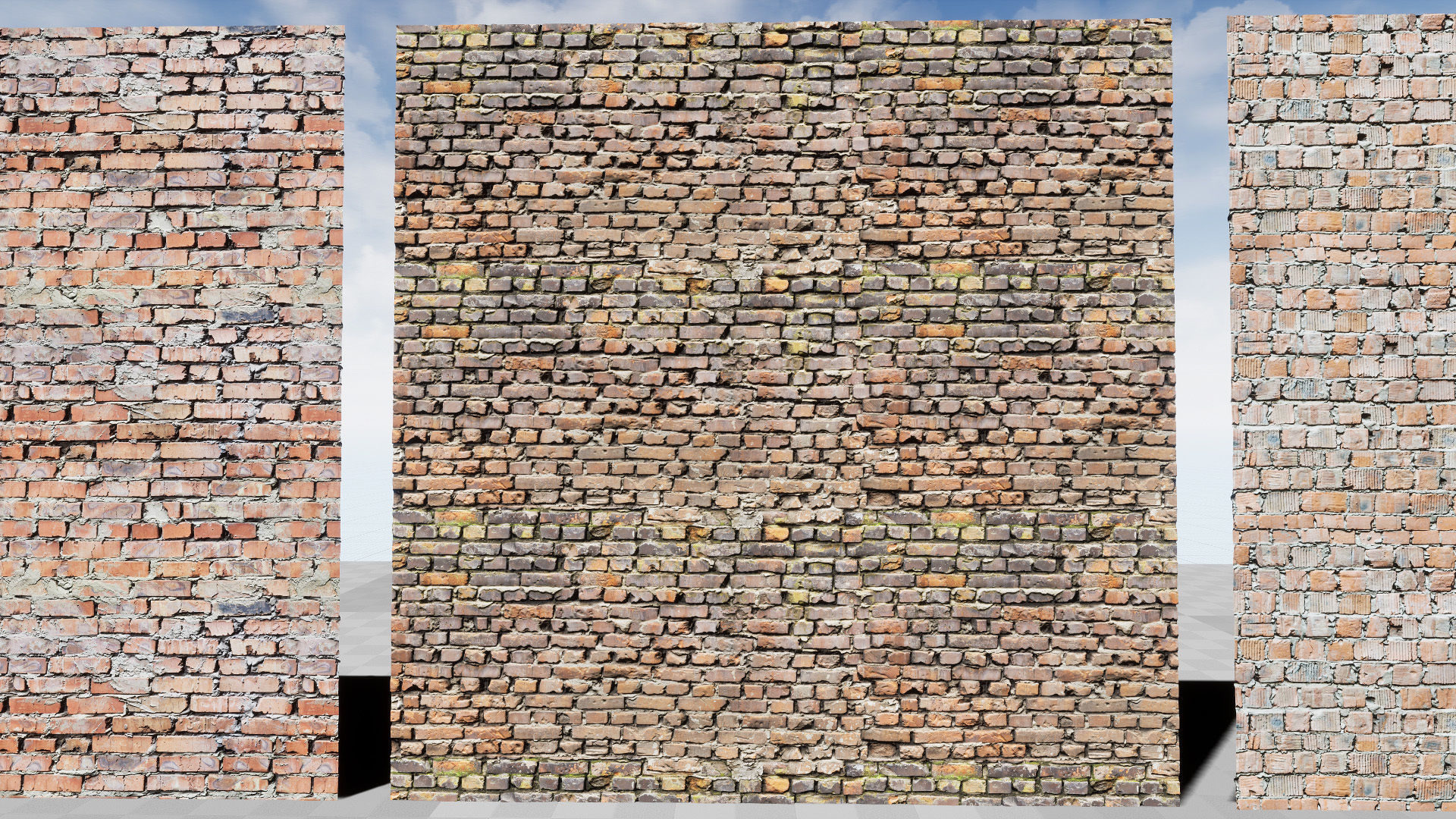 UE Damaged brick walls part 01 Low-poly 3D model_19