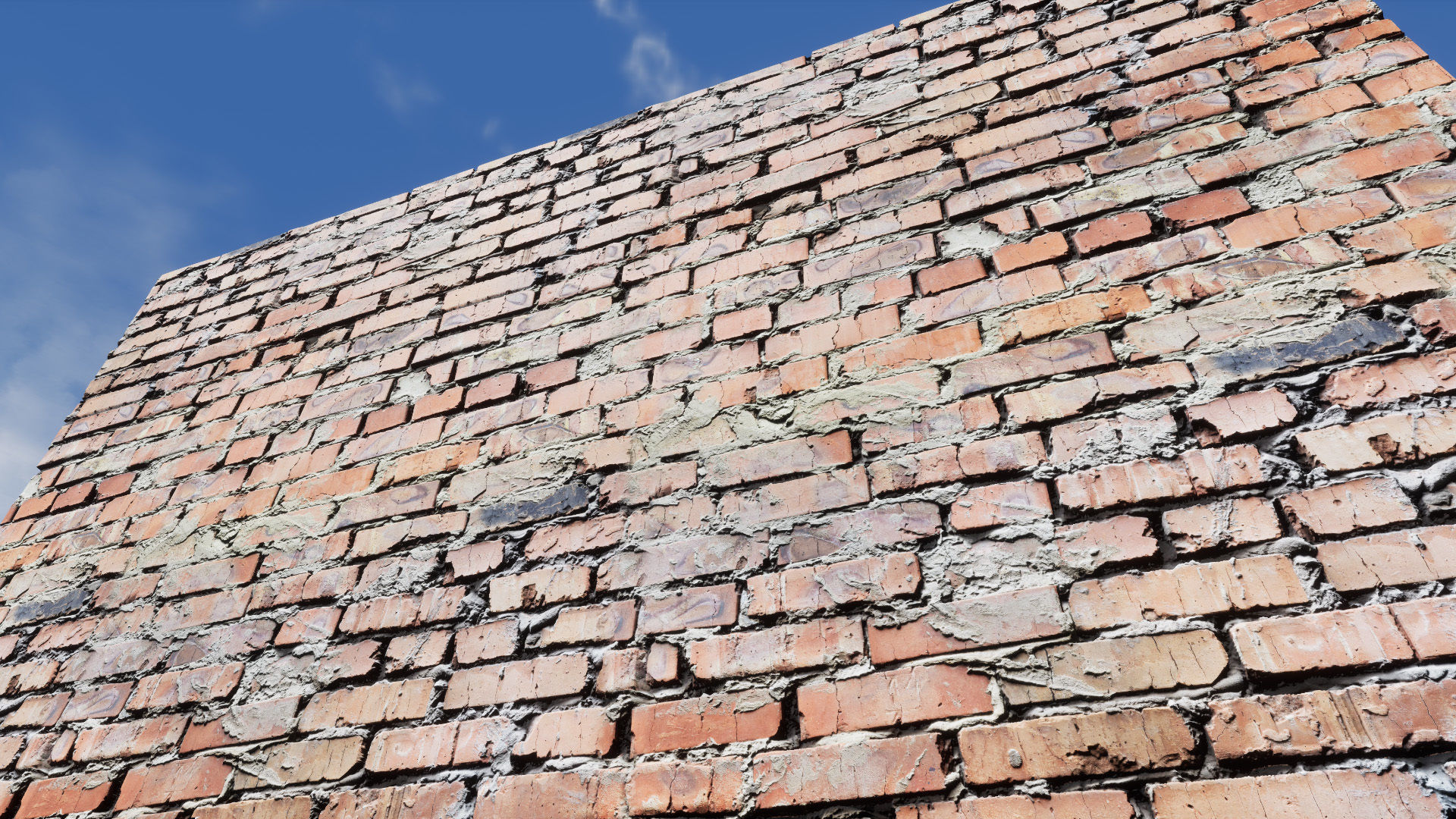 UE Damaged brick walls part 01 Low-poly 3D model_11