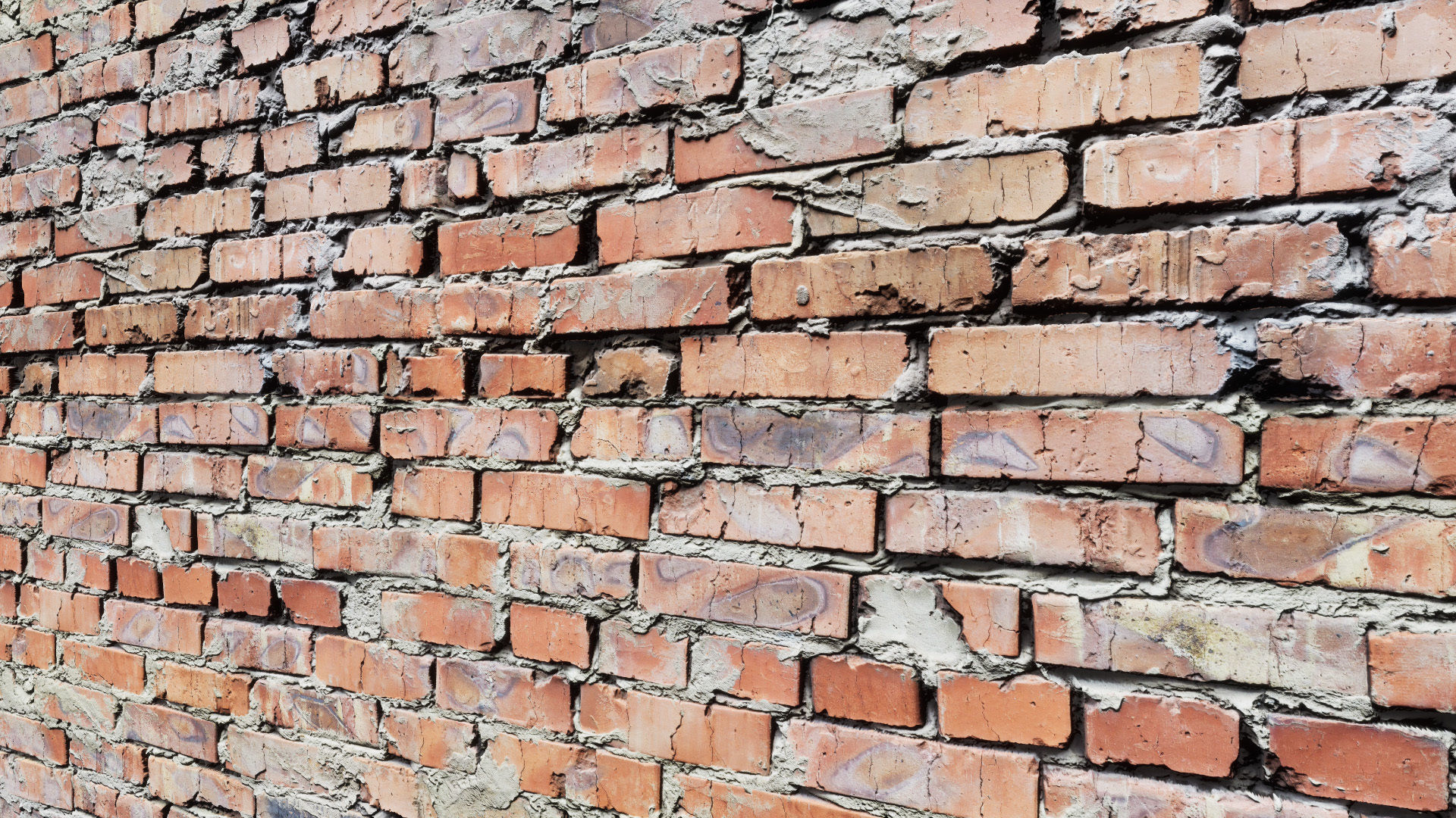 UE Damaged brick walls part 01 Low-poly 3D model_10