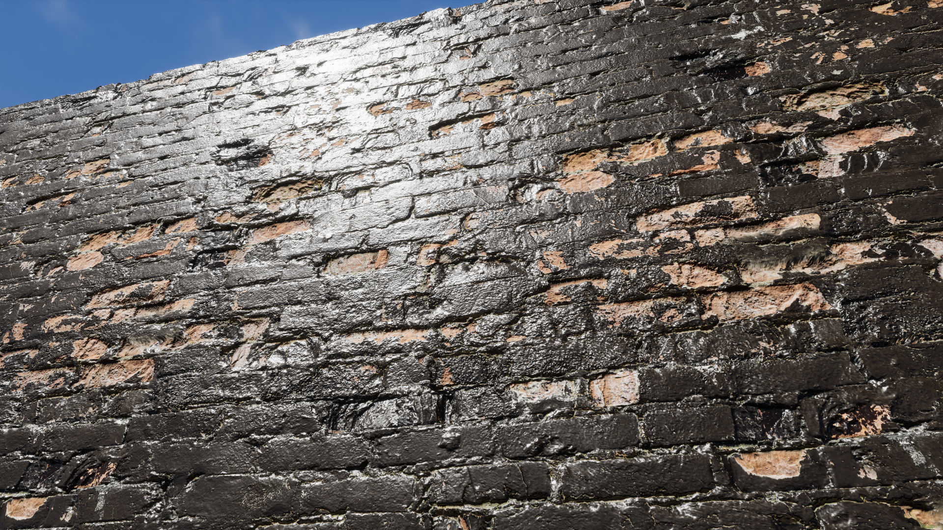 UE Damaged brick walls part 01 Low-poly 3D model_8