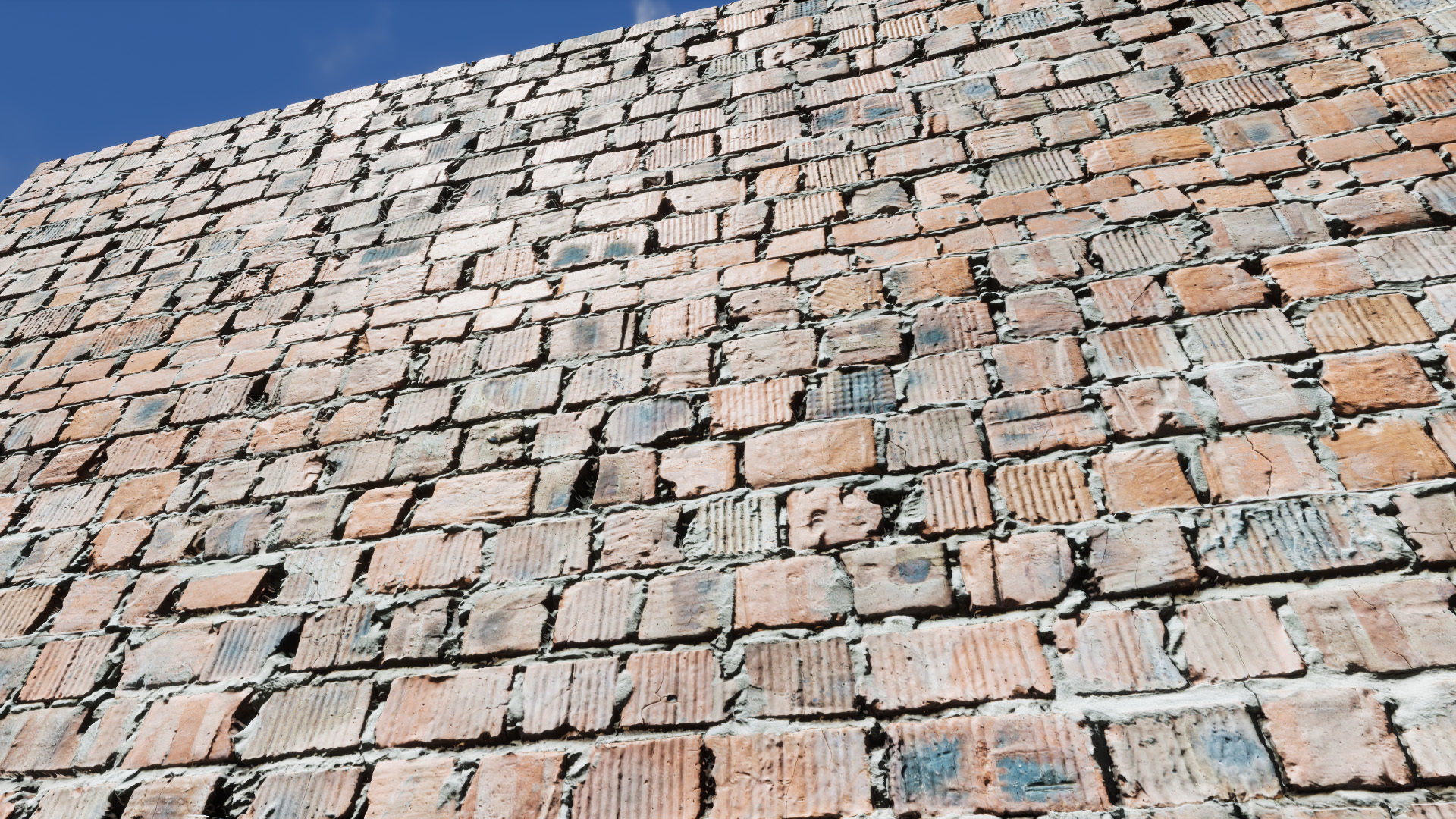 UE Damaged brick walls part 01 Low-poly 3D model_3