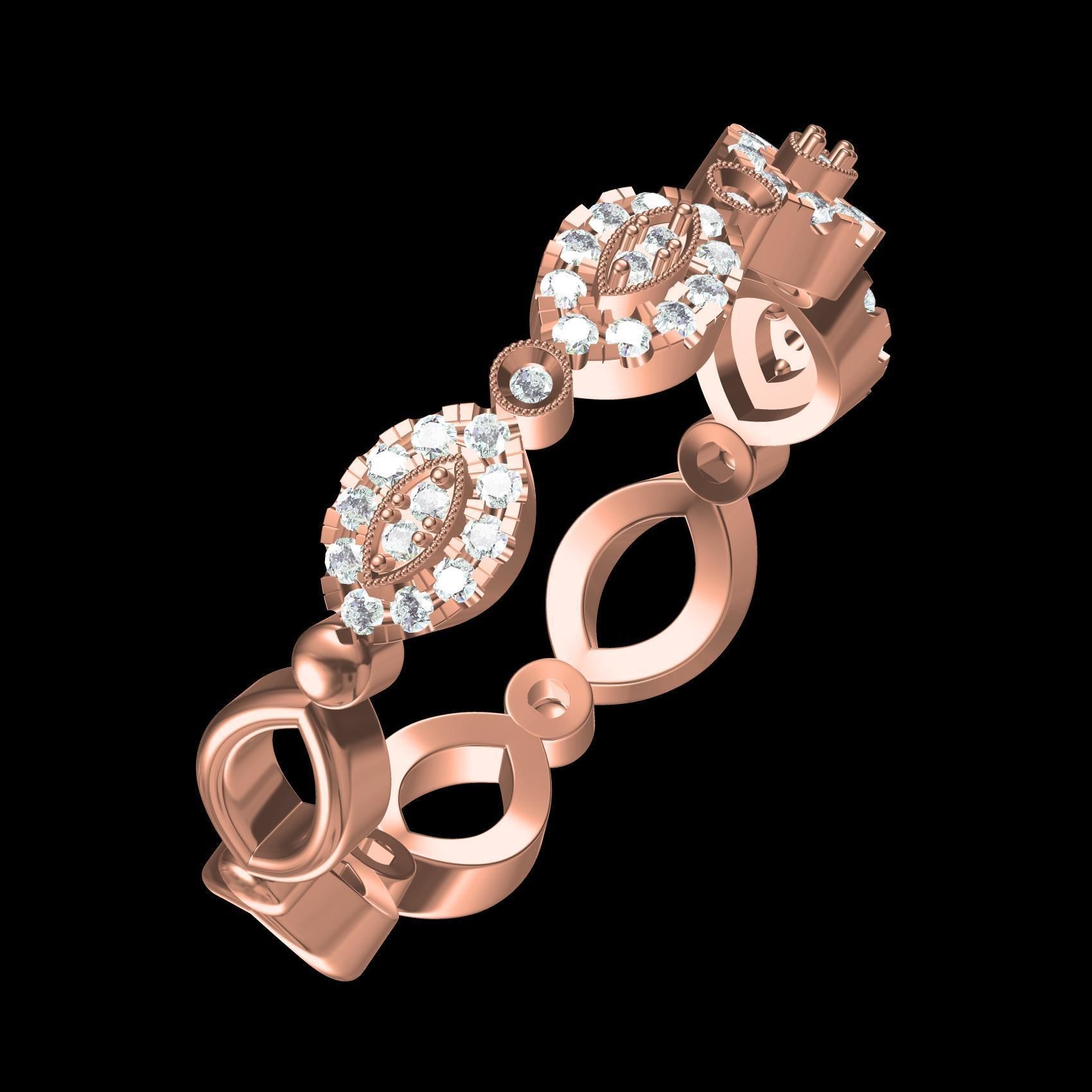 Unique Diamond Micro Pring Setting Eternity Band 3D print model_11