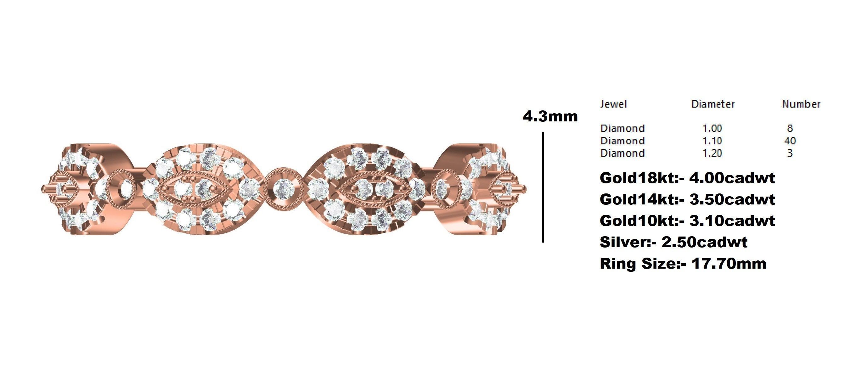 Unique Diamond Micro Pring Setting Eternity Band 3D print model_12