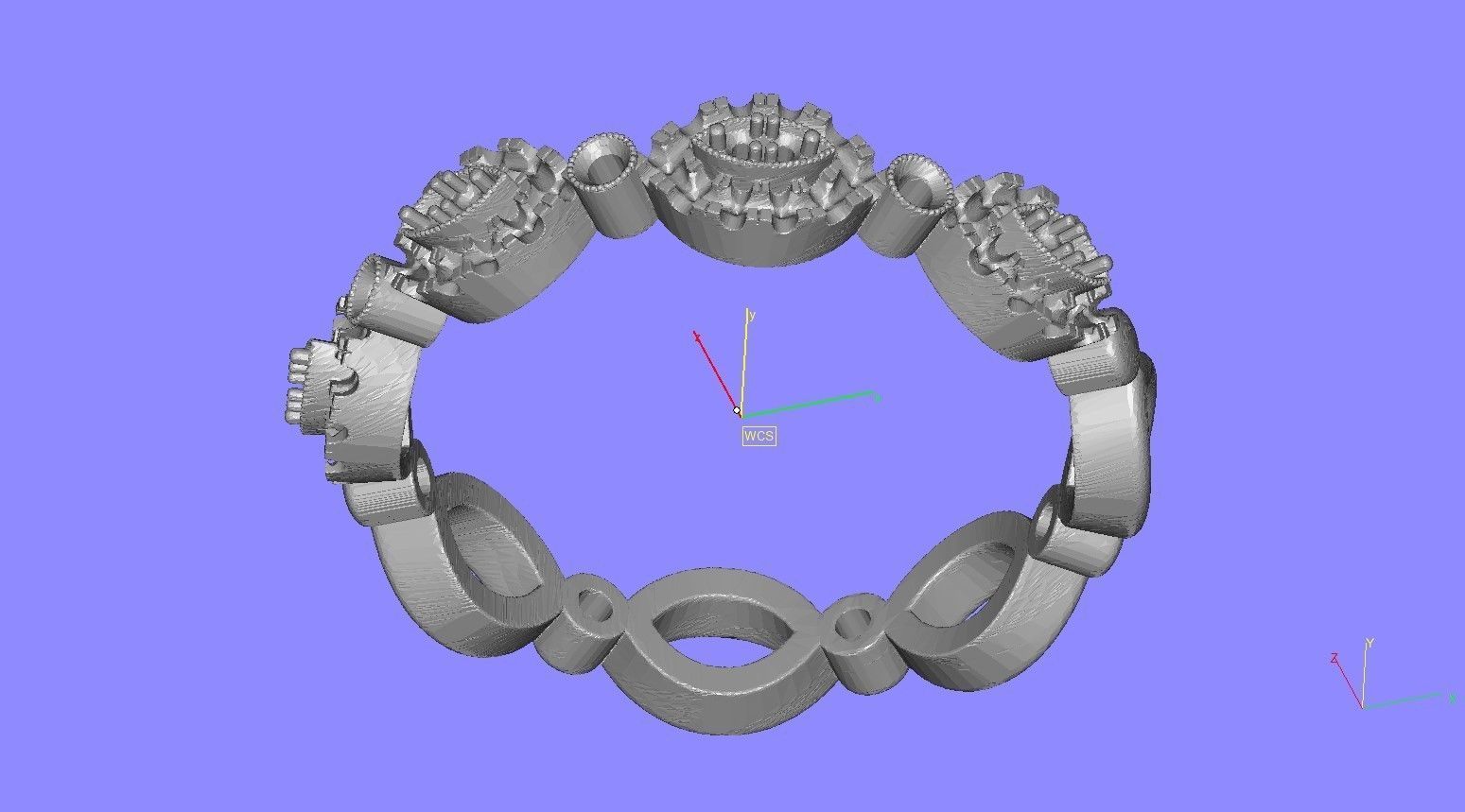 Unique Diamond Micro Pring Setting Eternity Band 3D print model_13