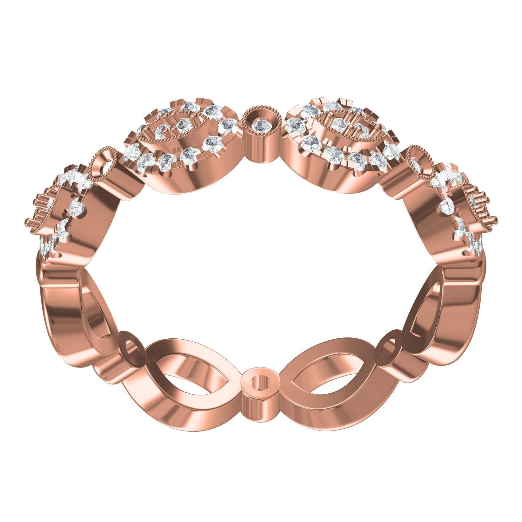 Unique Diamond Micro Pring Setting Eternity Band 3D print model_2