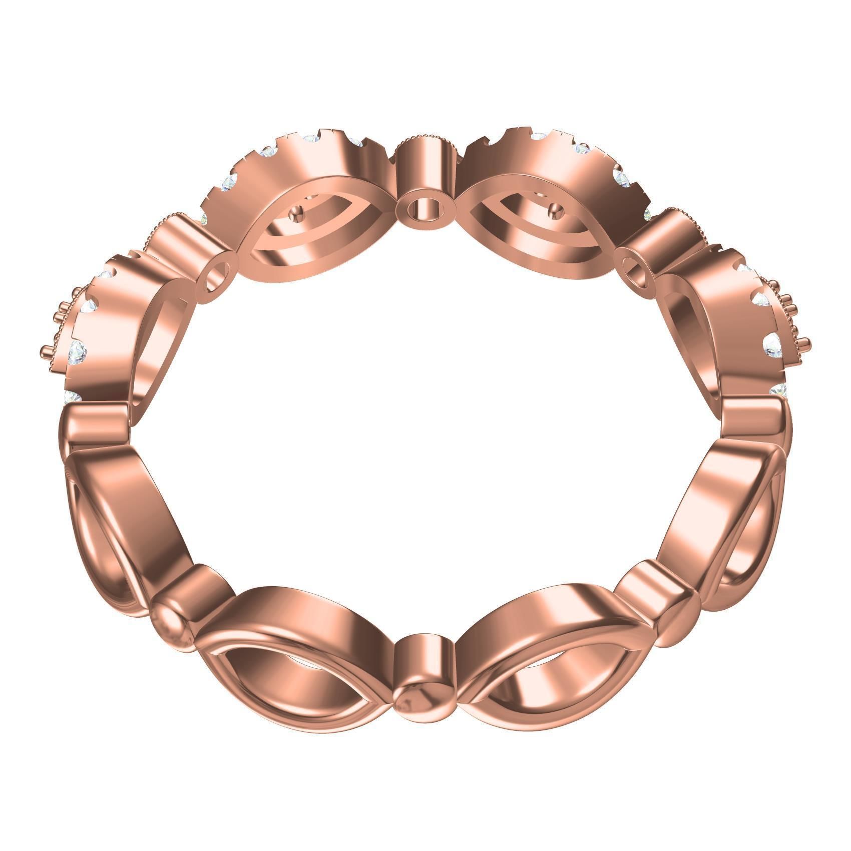Unique Diamond Micro Pring Setting Eternity Band 3D print model_5