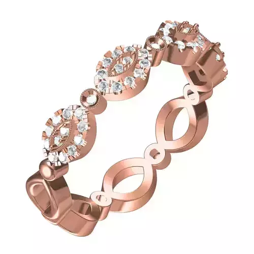 Unique Diamond Micro Pring Setting Eternity Band