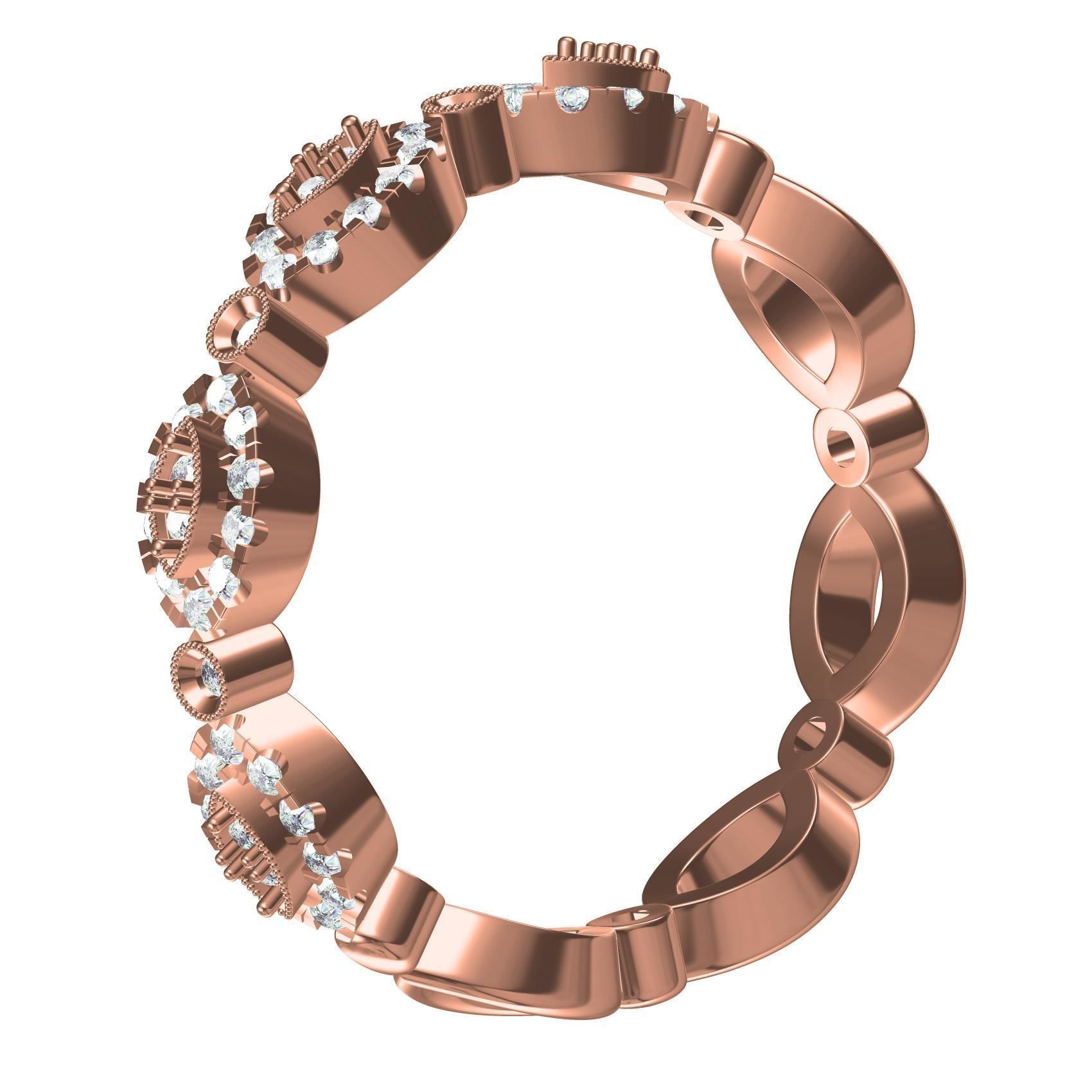 Unique Diamond Micro Pring Setting Eternity Band 3D print model_6