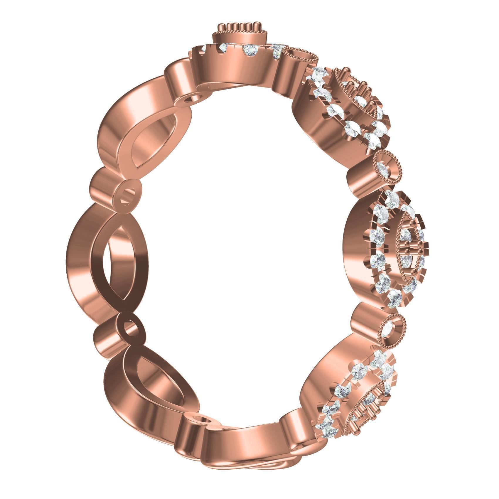Unique Diamond Micro Pring Setting Eternity Band 3D print model_7