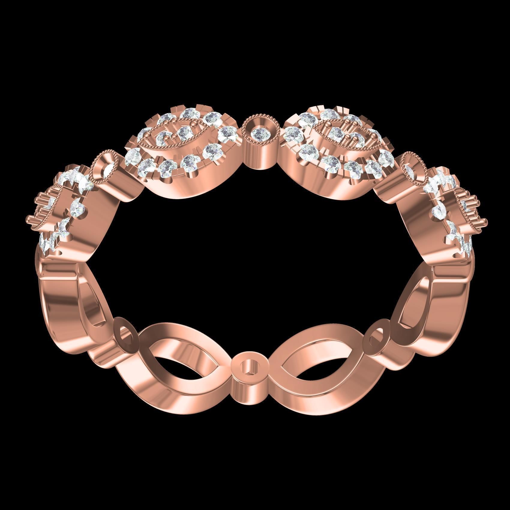 Unique Diamond Micro Pring Setting Eternity Band 3D print model_9