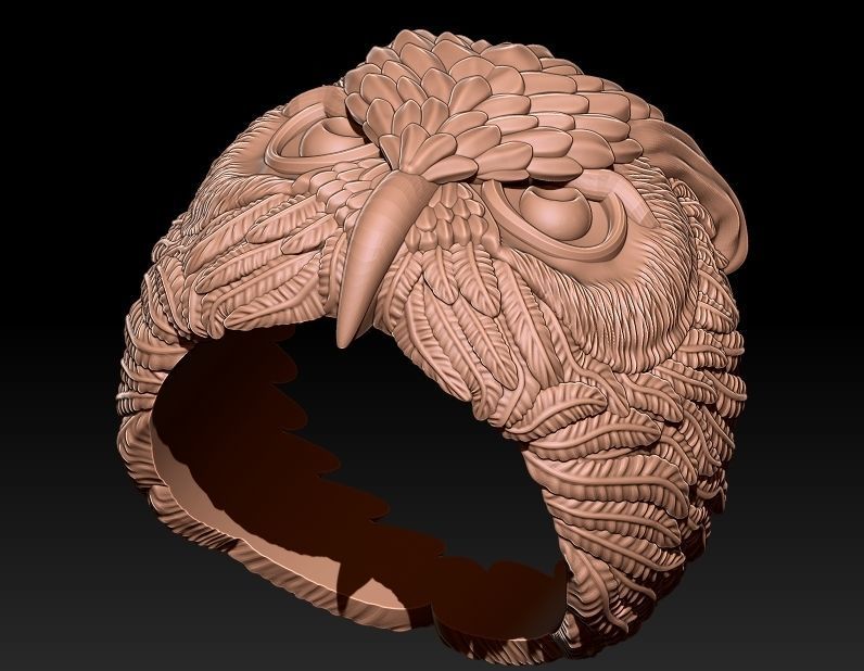 Owl Ring  3D print model_4