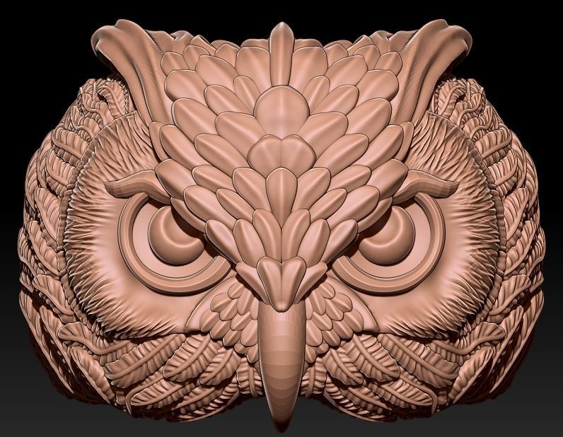 Owl Ring  3D print model_7