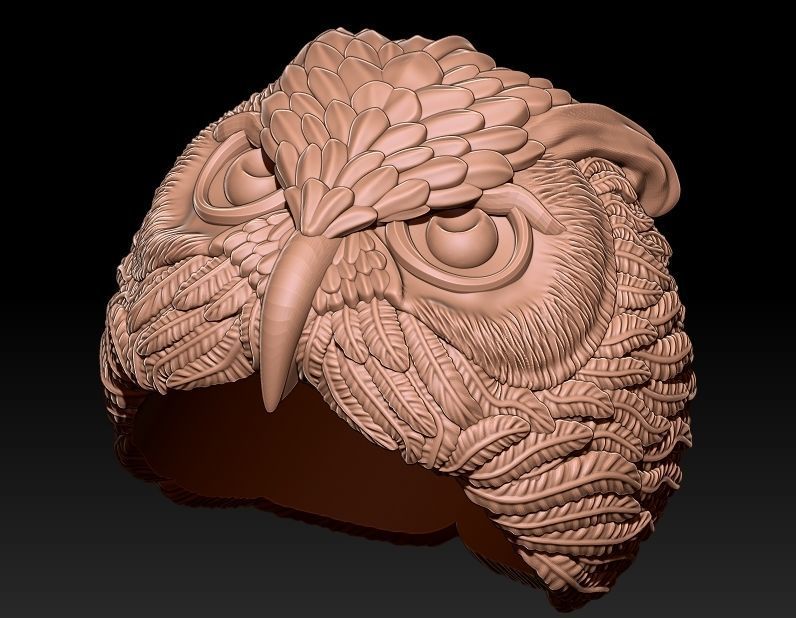 Owl Ring  3D print model_1