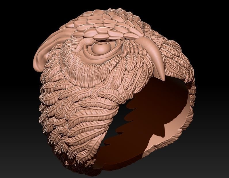 Owl Ring  3D print model_2