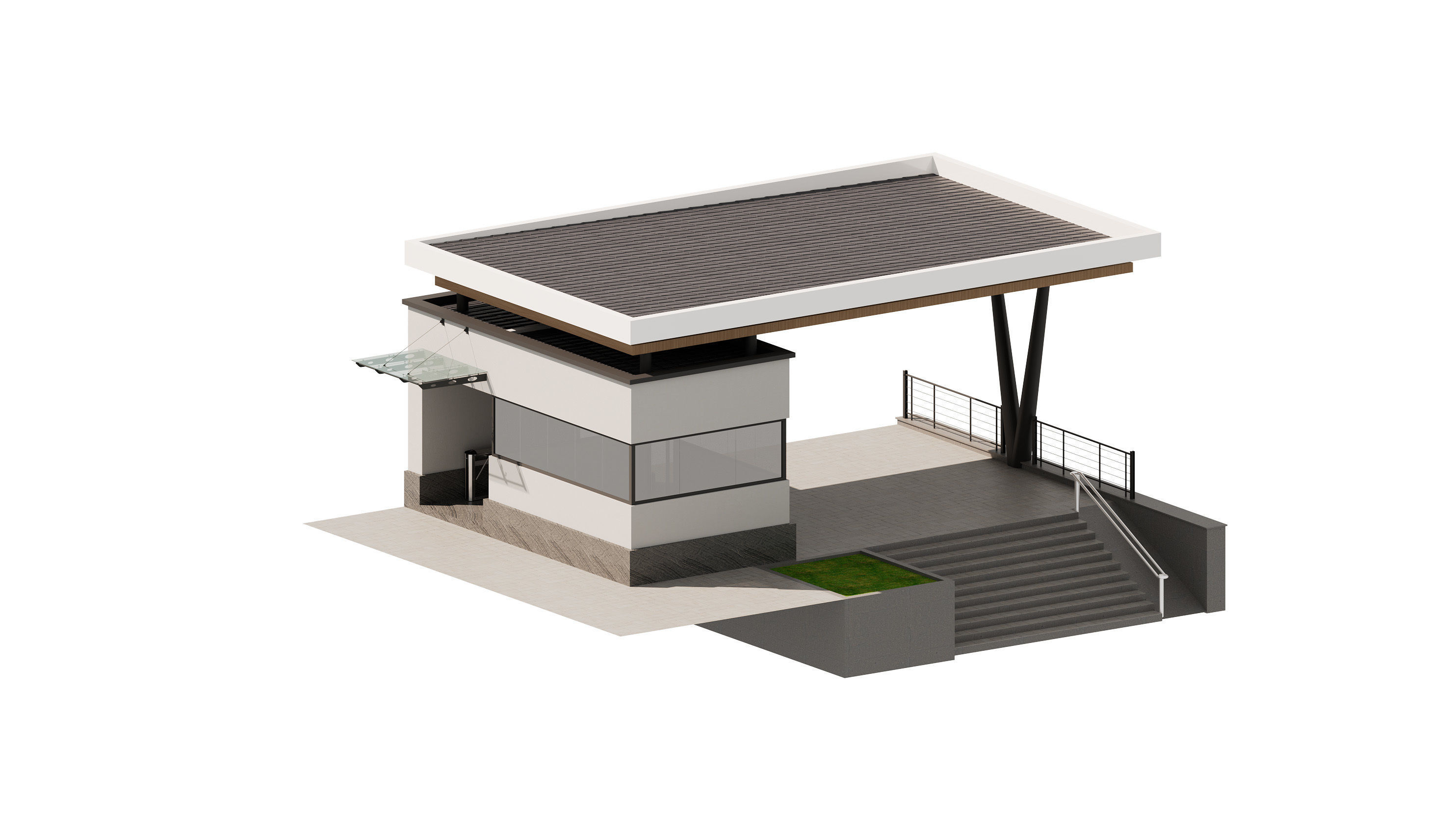 security room facade design  3D model_3