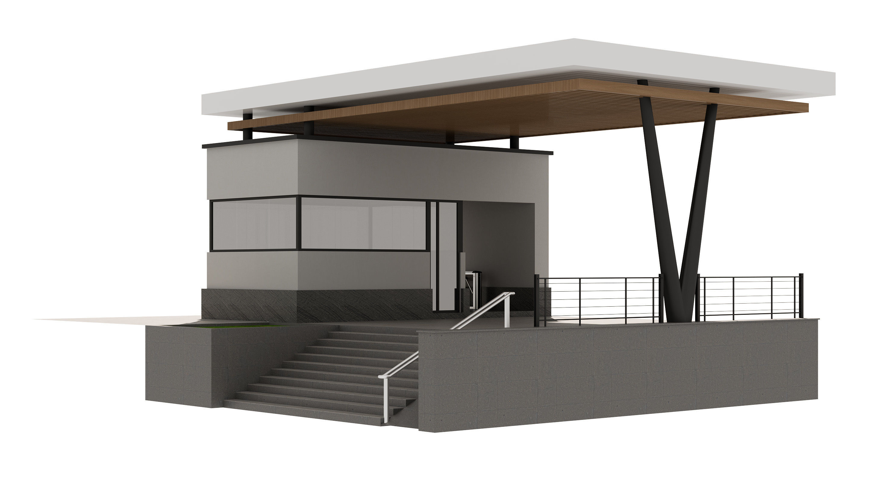 security room facade design  3D model_6