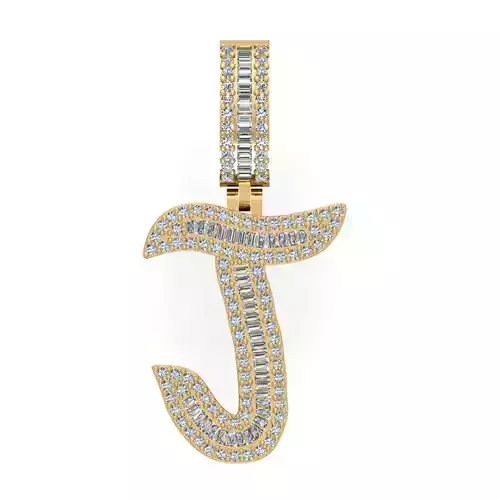 J ALPHABET HIP-HOP PENDANT