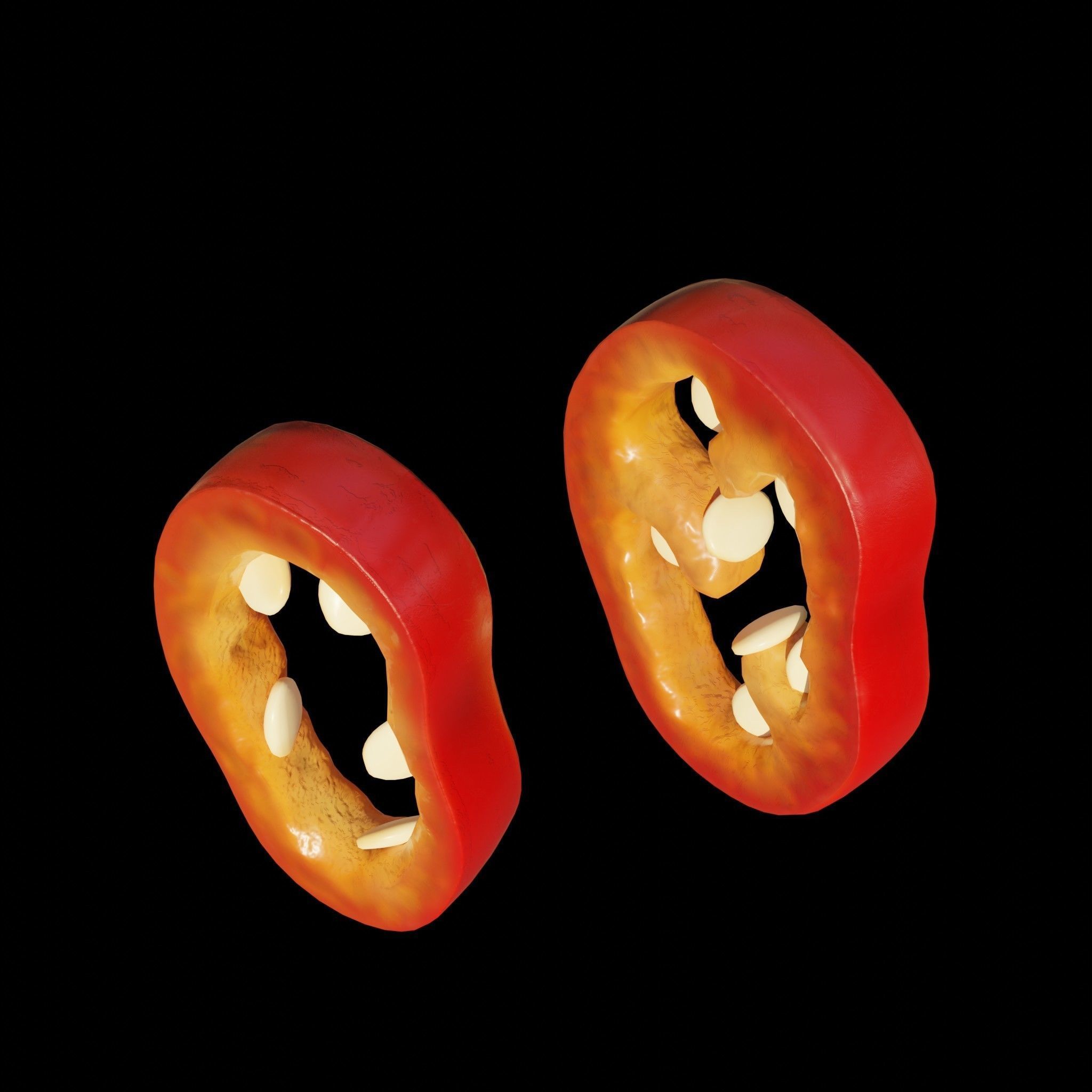 Hot Realistic Chilli Low-poly 3D model_2