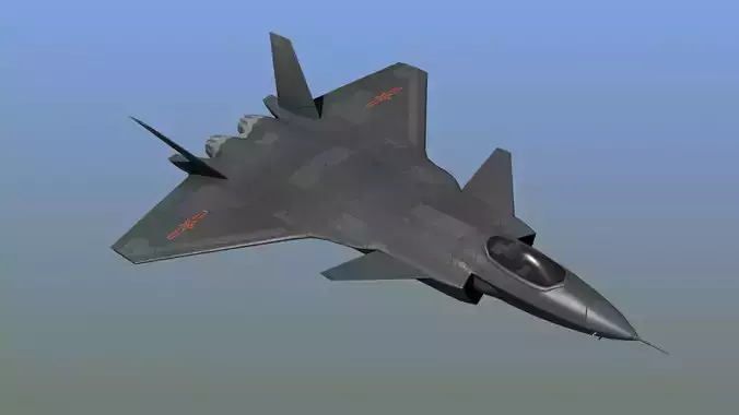 J-20 Mighty Dragon Low-poly 3D model