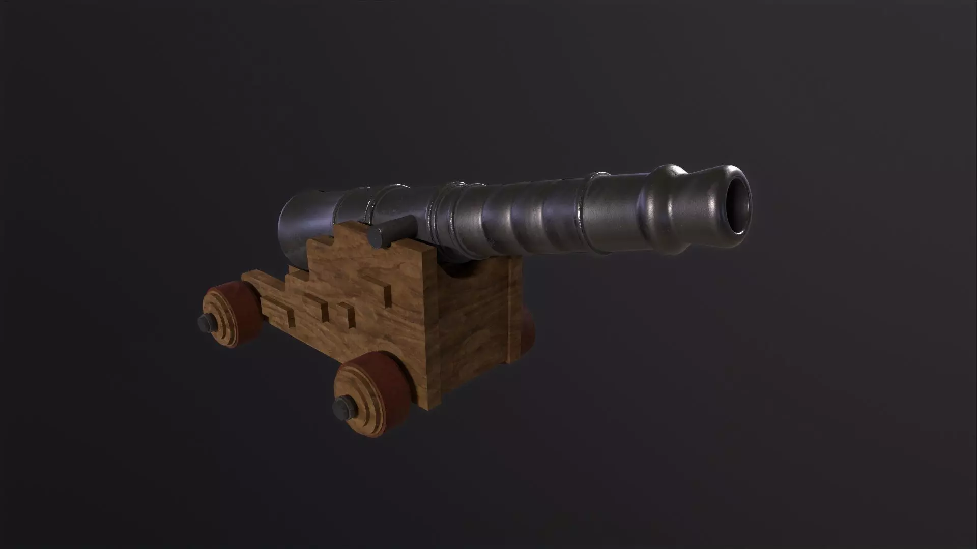 Old Iron Naval Cannon 3D Model Low-poly 3D model
